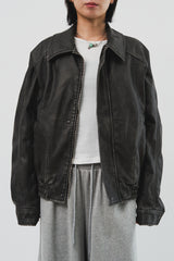 Dad Pigment Leather Jacket (2color)