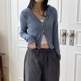 フロップ フード リブ 2ボタン カーディガン/flop hood ribbed two-button cardigan