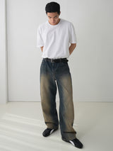 ブラッシュウォッシングデニムパンツ / Brush washing denim pants 2color