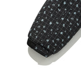 COLORING GRID PATTERN CROP DOWN JUMPER [BLACK]