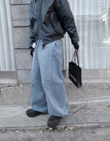 No.9842 snap wide light denim PT