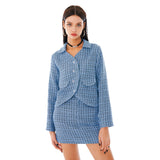 チューリップツイードスカート / Tulip Tweed Skirt [Blue]