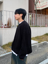 ツイストクロップドラウンドニット 5C