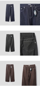 アクとノンフェードワイドデニムジーンズ / act non-fade wide denim jeans 3color
