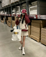 [BELLIDE MADE] Spring version. Raglan color zip-up hoodie
