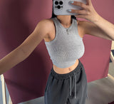 Four Seasons V-neck Cropped Sleeveless