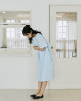 layered ribbon onepiece sky blue