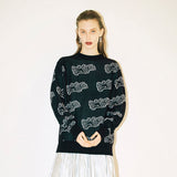 LOGO JACQUARD OVERSIZED FULL-OVER KNIT (KYTZ7NTR02W) (6541182730358)