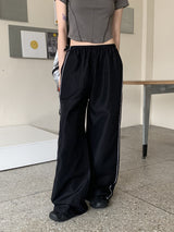 エベルサイドラインワイドロングツーウェイジョガーパンツ / Ebel sideline wide long two-way jogger pants