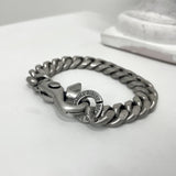 ヴィンテージ シルバー カーブ チェーン リンク ブレスレット / [BLESSEDBULLET]vintage silver curve chain link bracelet_13mm