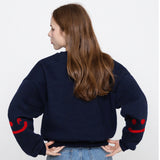 エルボードローイングスマイルクロップドスウェットシャツ / ELBOW Drawing Smile Cropped Sweatshirt