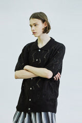 ウェーブニットハーフカーディガン/wave knited half cardigan black