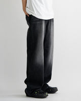 Brush black denim pants