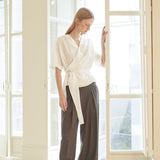 [LINE] Wrap Strap Blouse (6696643690614)
