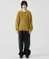 RELAXED KNIT  COLLAR CARDIGON (MUSTARD)