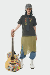 デンジャラズマイキャットTシャツ / Dangerous my cat t-shirts (washed charcoal)
