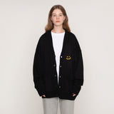 [UNISEX] Small Drawing Smile Knit Cardigan (6674895372406)