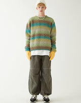 グラデーションセーター/GRADATION SWEATER GREEN YELLOW