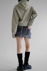 フォルドデニムスカート/folded denim skirt