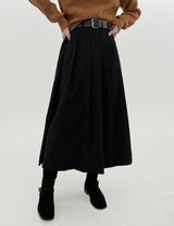 クリーンベルトロングスカート/Clean belt long skirt (2color)