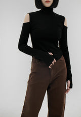 ショルダースプリットウォーマーポーラーTシャツ/Shoulder split warmer polar T-shirt (4color)