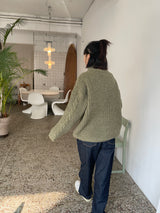 Mutual twist zip up knit 