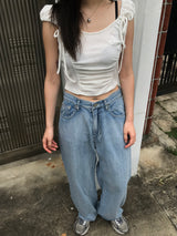 Wander brushed denim pants
