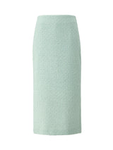 Tweed back slit skirt - Mint (6682467008630)