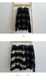 ポセンラインフードニットウェア / posenline hooded knitwear