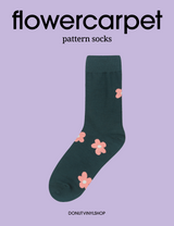 フラワーカーペットソックス / flower carpet - dark green