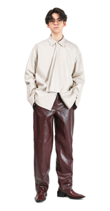 ECO leather oversize shirt (6539904450678)