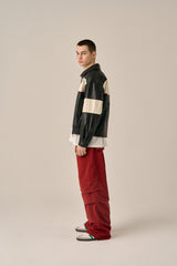 VOLUME POCKET PINTUCK PANTS - BURGUNDY