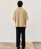 REON LOGO TERRY COTTON POLO (BLACK/BEIGE/GREEN)