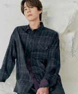 ブレンドチェックシャツS96/Blend Check Shirt S96 Purple