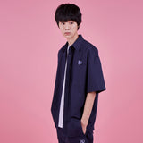 Heart Logo Set Up Over Fit Half Work Shirts (2color)