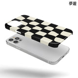 checkerboard glossy case-black ivory