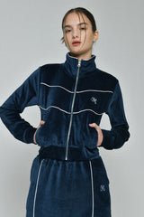 velvet zip-up (navy)