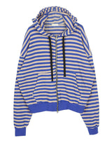No.0656 ストライプワッフルフードZIP-UP(3color)