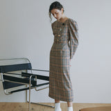 EMMA BUTTON POINT CHECK DRESS_BROWN (EEOO3OPR03W) (6622897045622)