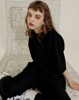 YELLOW TAP OVERSIZED T-SHIRT BLACK (6691422273654)