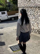 Sofia collar stripe knit