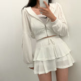 [Bellide made] skirt + hooded zip-up set