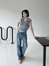ミックスニットベスト/Mix Knit Best (3color)