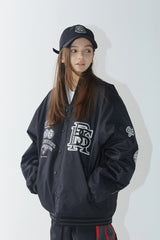 ロゴパッチバーシティジャケット/BSR2223FWJK020 DFR LOGO PATCH VARSITY JACKET BLACK