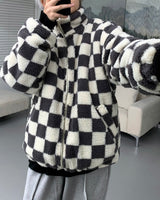 UIウールチェックタートルネックジップアップ/UI Wool Check Turtleneck Zip-Up (2 colors)
