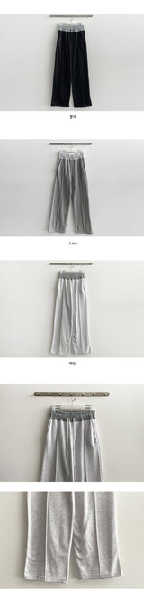 [Fleece] Cuss Slit Banded Waist Pants
