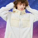 フリースフードウィンドブレーカージャケット / Fleece hood windbreaker jacket