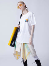 ハンバーガーTシャツ/[ENJOY YOUR MEAL] HAMBURGER 1/2 T-SHIRT_WHITE