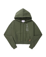 AB CROP HOOD ZIP-UP (KHAKI)