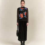 FUR KNIT BENDING H LINE SKIRT (6659932192886)
